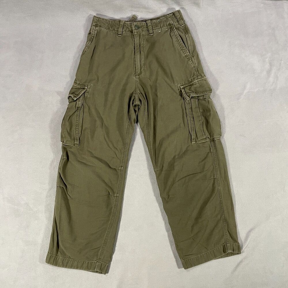 Abercrombie & Fitch Ultra Baggy Cargo Pants Men 28x30* Utility Military Green